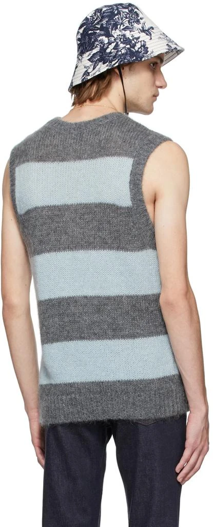 Erdem Grey & Blue Mohair Ethan Vest 3