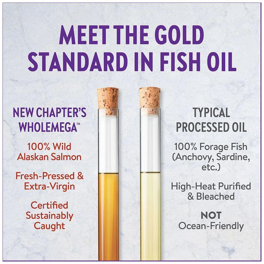 New Chapter Wholemega Fish Oil, Wild Alaskan Salmon Oil, Softgels 6