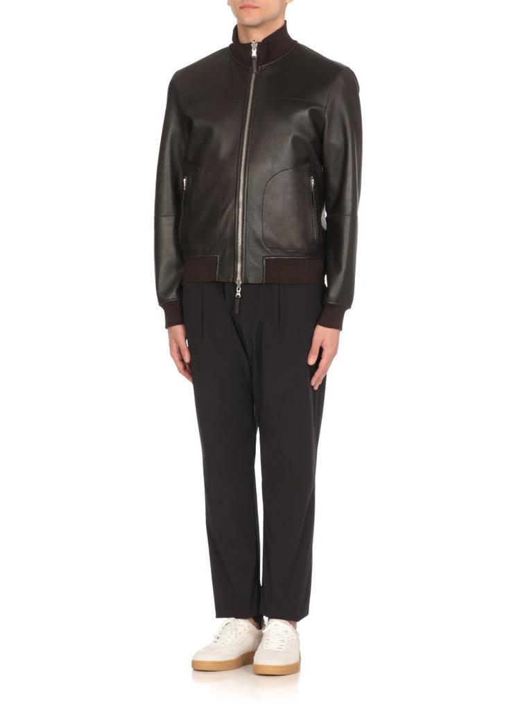 THE JACK LEATHERS Brown Cash Reversible Leather Jacket