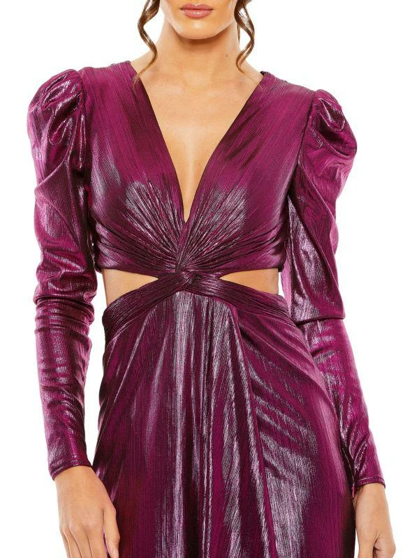 Mac Duggal Cutout Metallic Gown 3