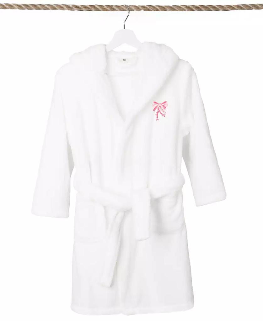 Linum Home Textiles Kids Bow Super Plush Double Brushed Hooded Bathrobe