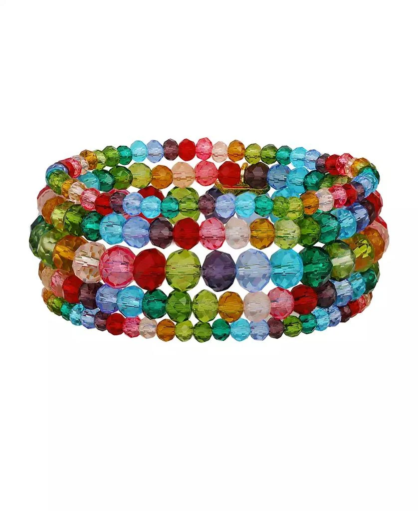 GUESS 5-Pc. Multi-Colored Stone Stretch Bracelet Set