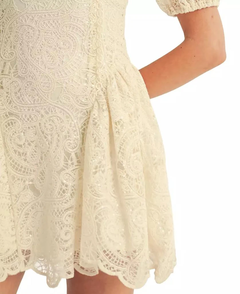 AROSE STUDIO, INC Women
s Amaline Balloon Sleeve Sweetheart Neck Mini Dress 7