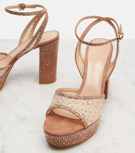 Gianvito Rossi Organza and suede platform sandals 5