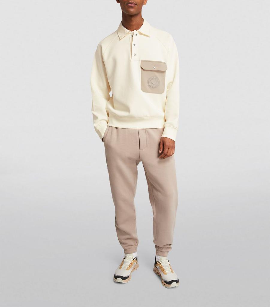 【EMPORIO ARMANI】 ★ Men's Raglan Pocket Polo Sweatshirt ★ Emporio Armani Cotton-Blend Pocket Polo Sweatshirt - Polo