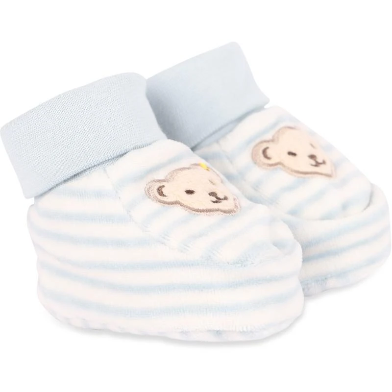 Steiff Striped baby shoes in light blue 1