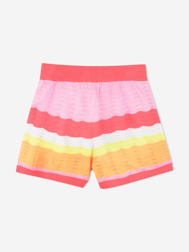 Billieblush Girls Knitted Striped Shorts in Orange