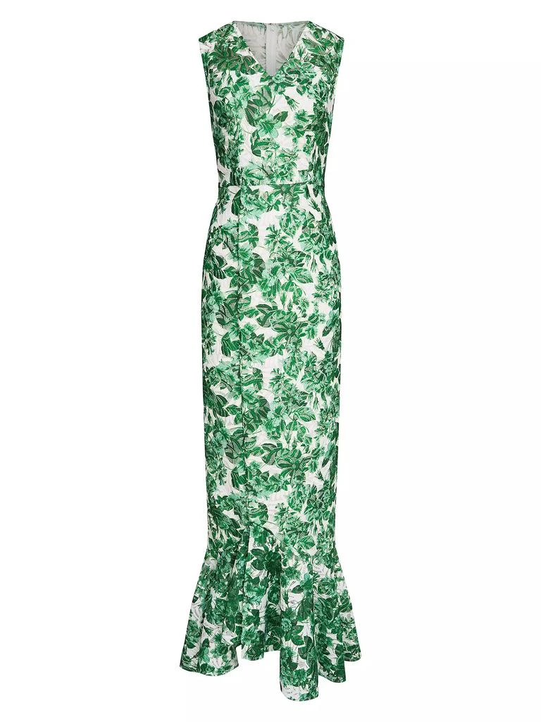 Kay Unger Juniper Floral Lace Column Gown 1
