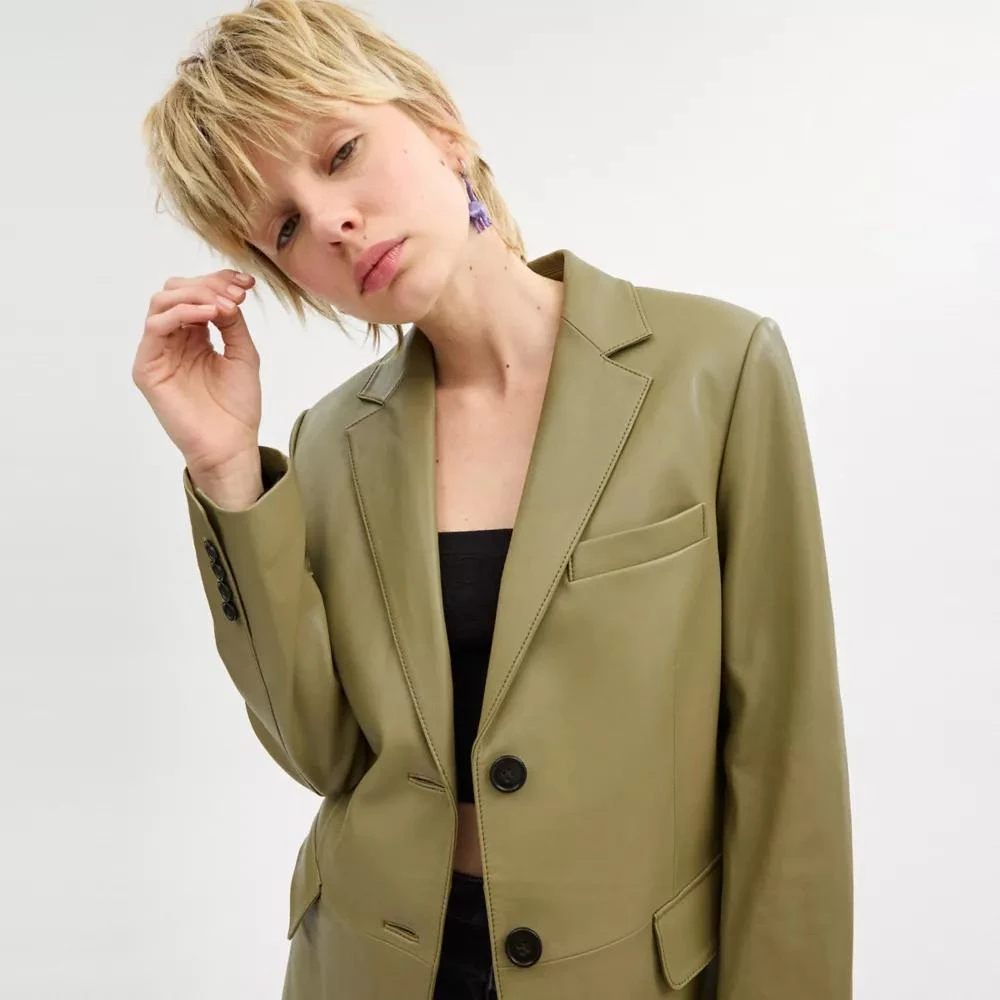 Coach Leather Blazer 5
