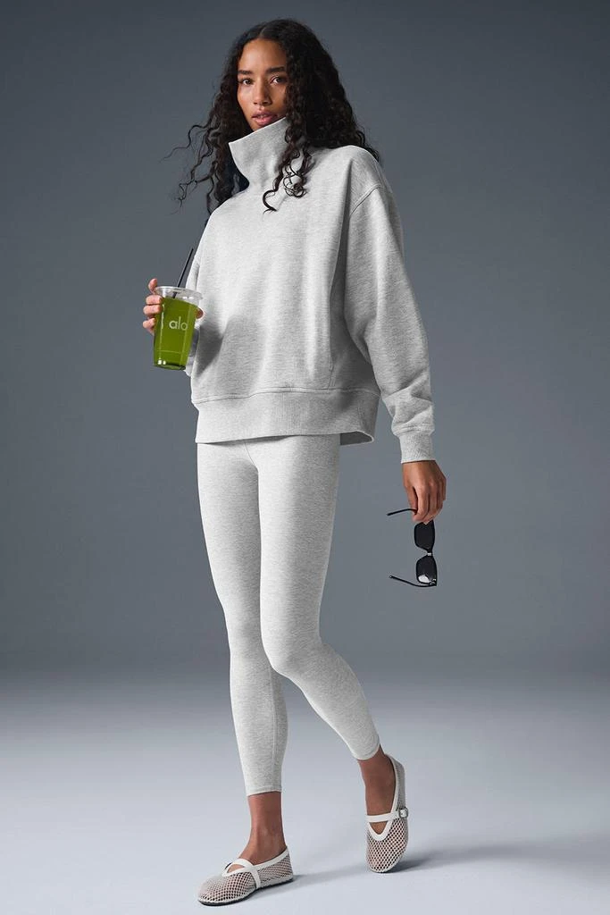 Alo Hazy Mock Neck Pullover - Athletic Heather Grey 5