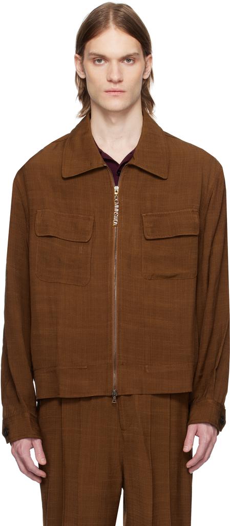 CMMN SWDN Brown Isola Blouson Jacket