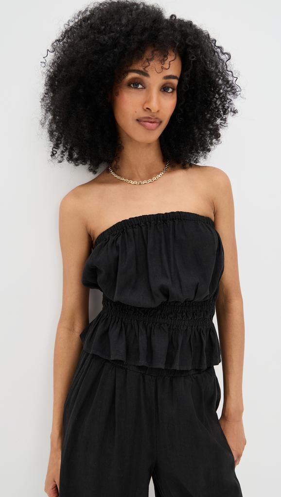 Stateside Linen Cropped Tube Top