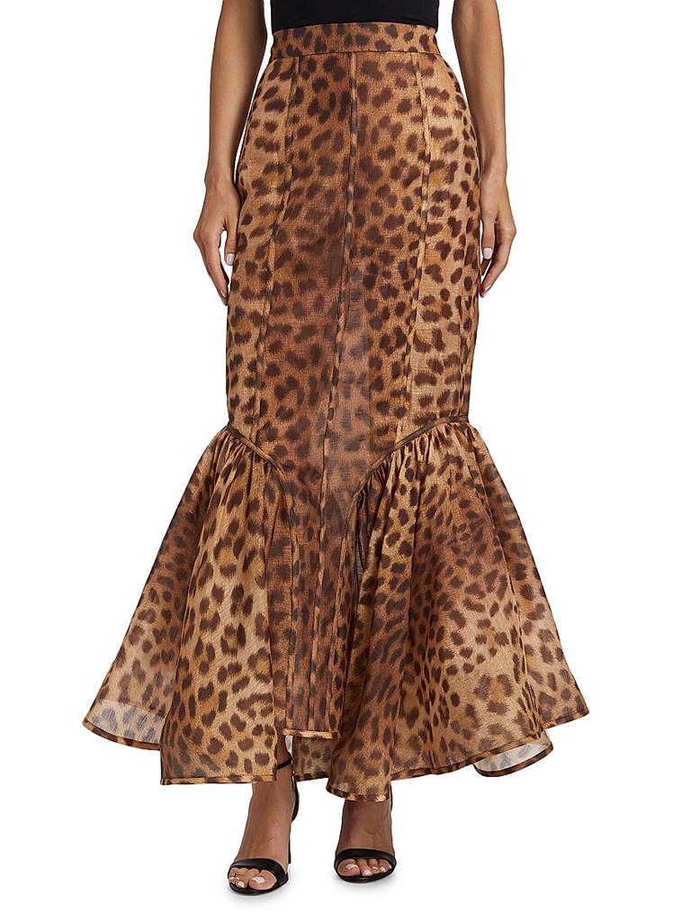 Shop Crush Leopard-Print Paneled Maxi Skirt on Sale at BeyondStyle
