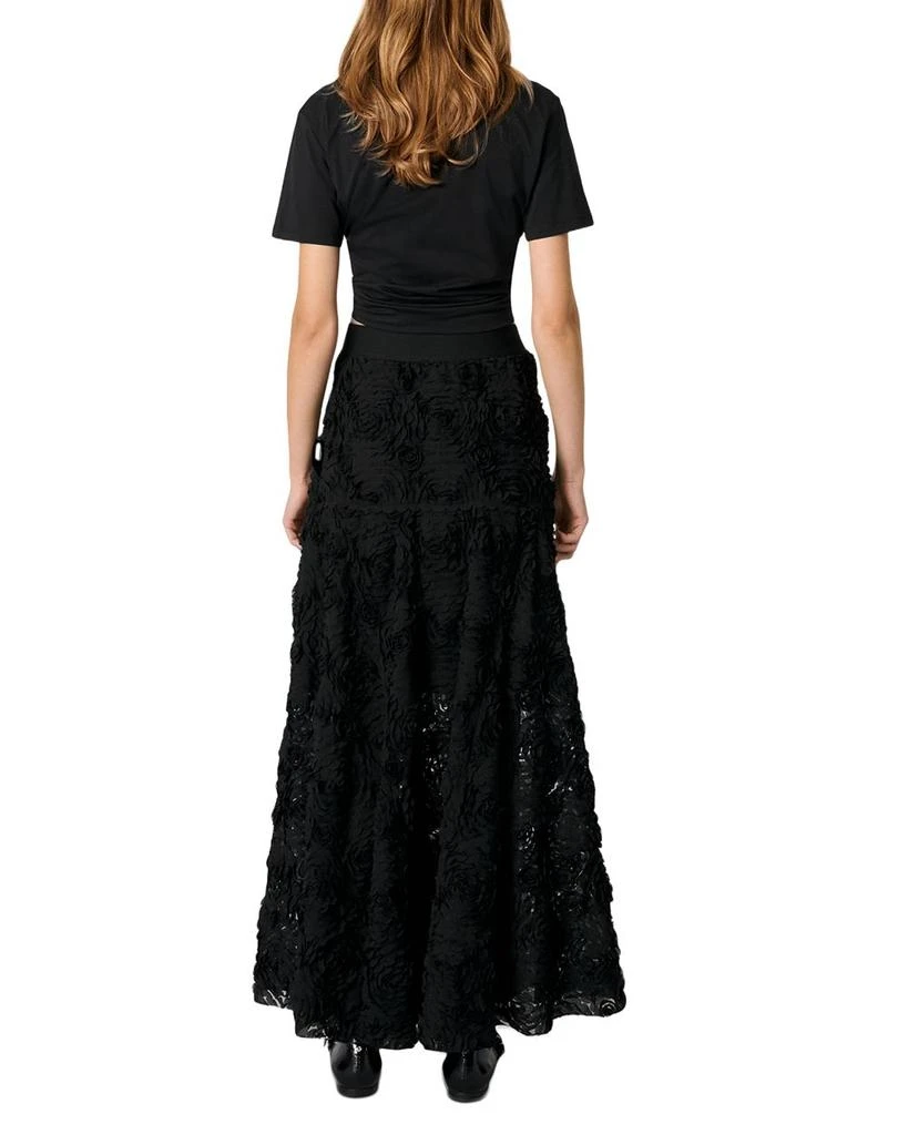 Maje Long Embroidered Skirt 4