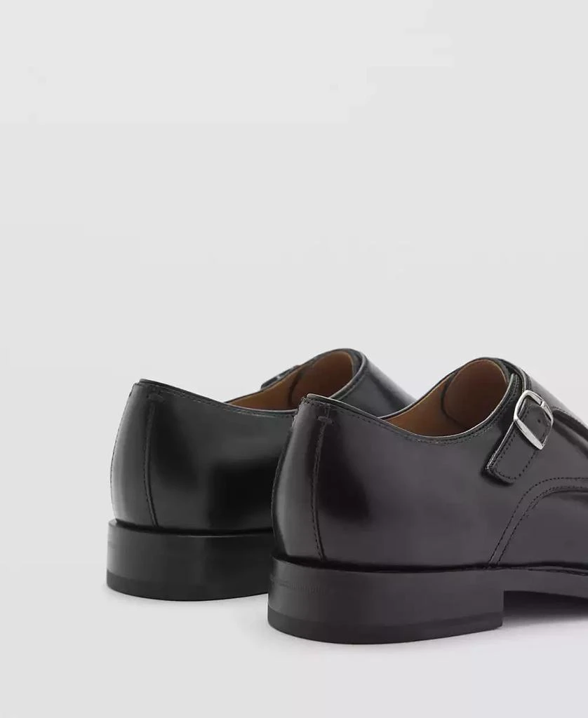 Mango Men's Double Buckle Leather Shoes 4