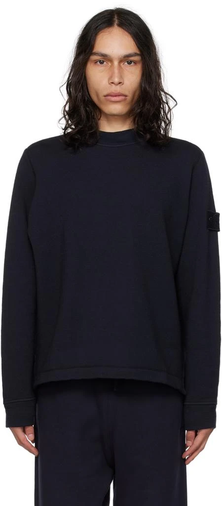 Stone Island Navy Crewneck Sweatshirt 1