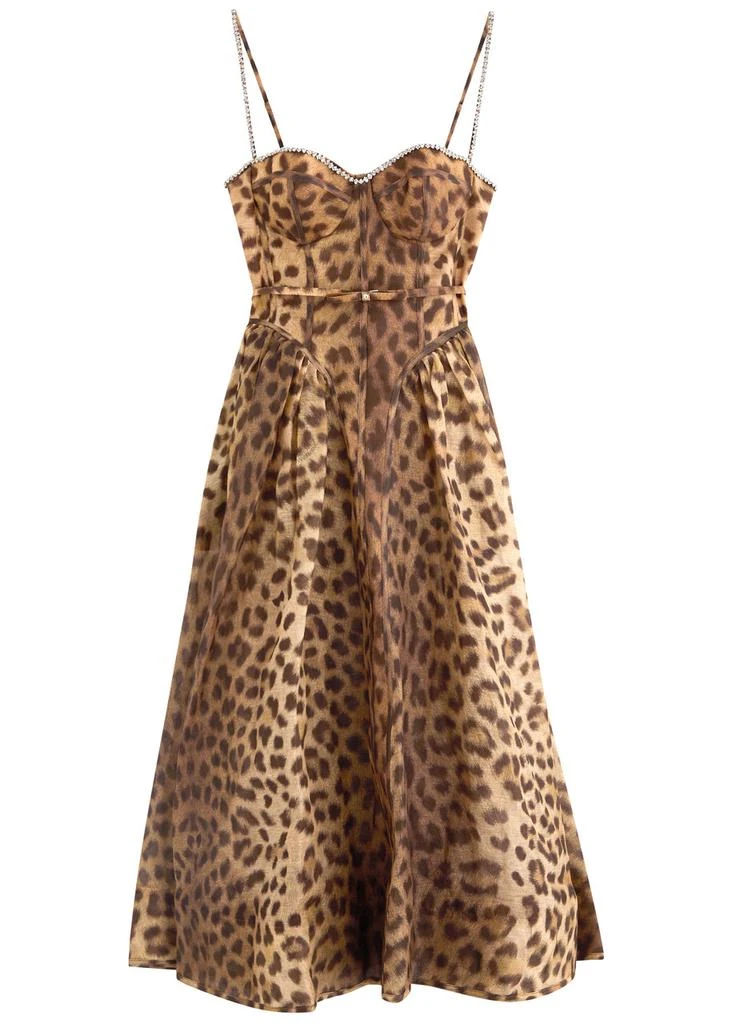 Zimmermann Crush leopard-print linen-blend midi dress 1