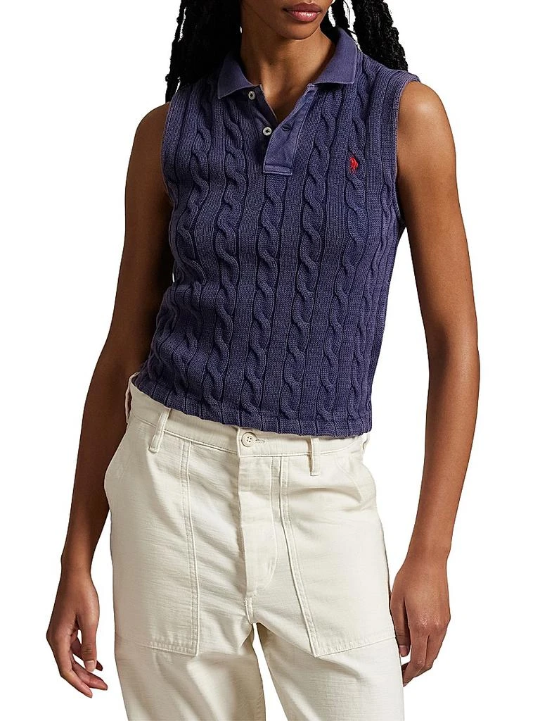Ralph Lauren Cable-Knit Crop Polo Vest 3