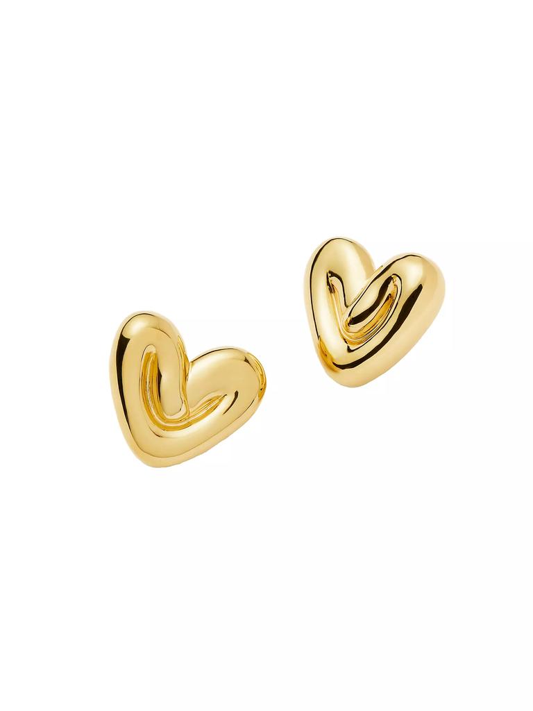 Missoma 18K-Gold-Plated Large Puffy Heart Stud Earrings