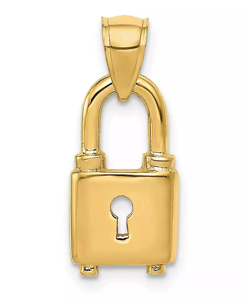 Macy's Lock Pendant in 14k Yellow Gold 1