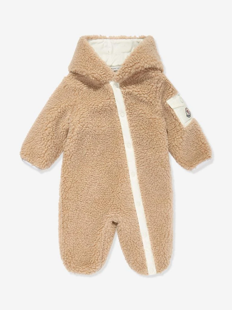 Moncler Moncler Enfant Baby Teddy Fleece Romper in Brown 1
