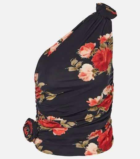 Magda Butrym Floral ruched one-shoulder top 1
