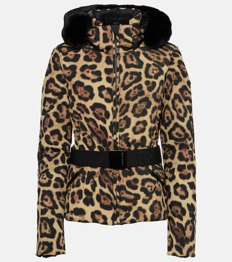Goldbergh Felis leopard-print down ski jacket 1