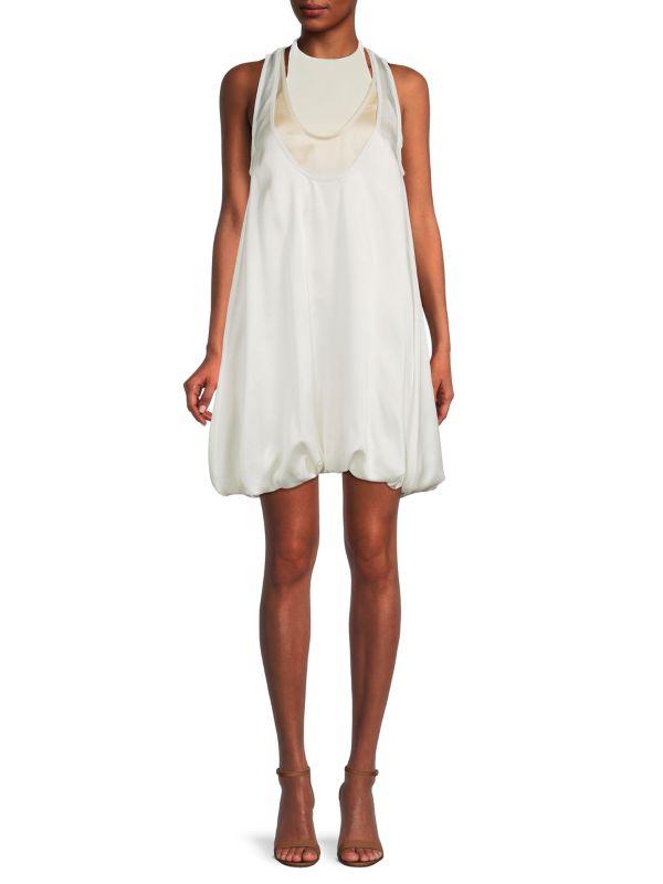 Valentino Satin Bib Balloon Dress