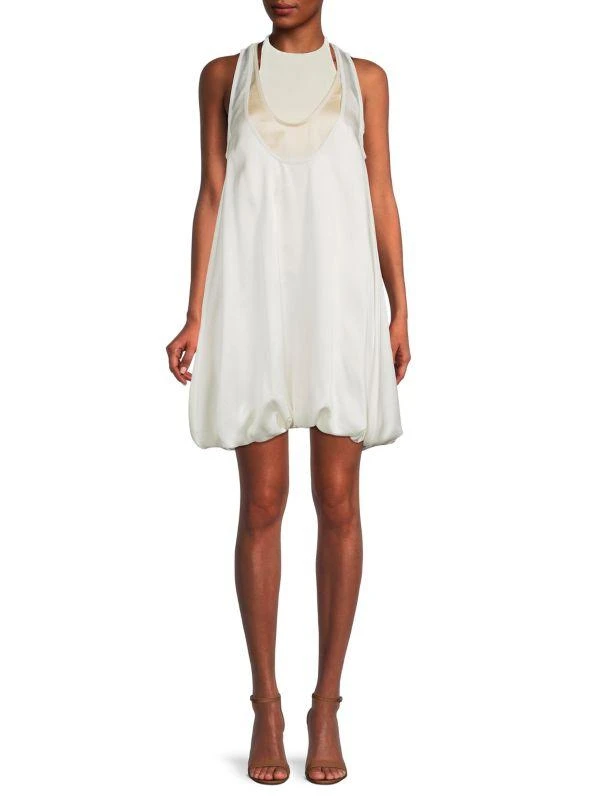 Valentino Satin Bib Balloon Dress 1