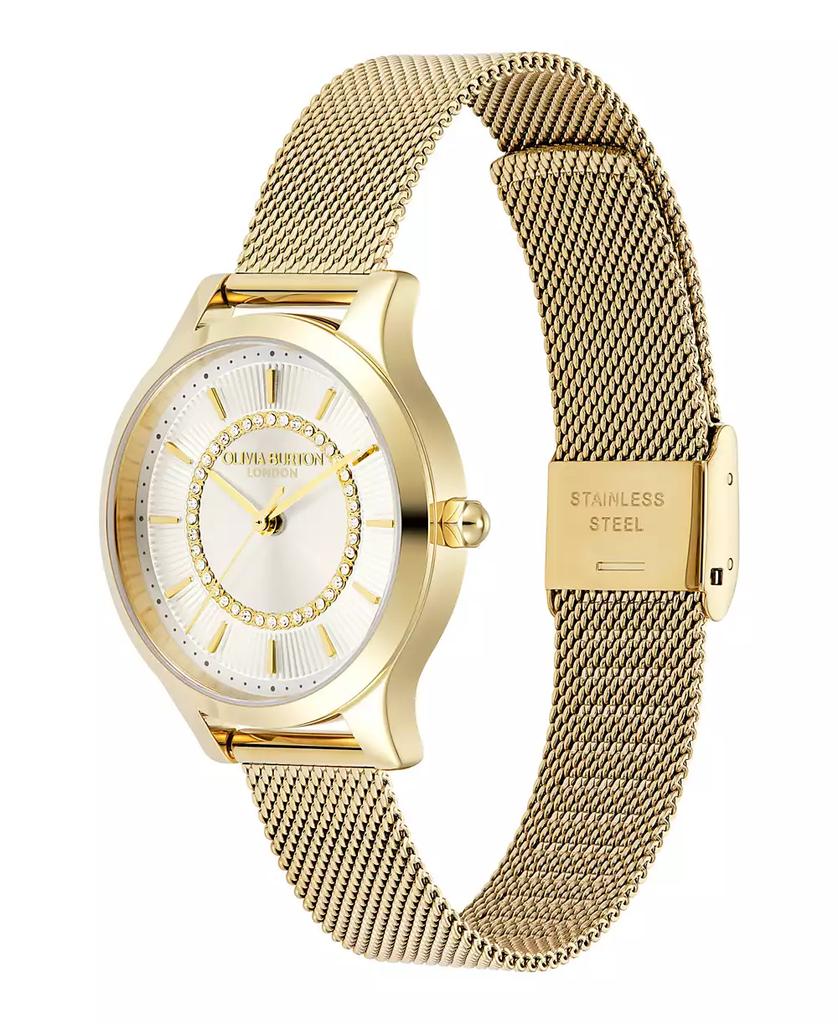 Olivia Burton Women's Wonder Lust Gold-Tone Stainless Steel Mesh Bracelet Watch 30mm