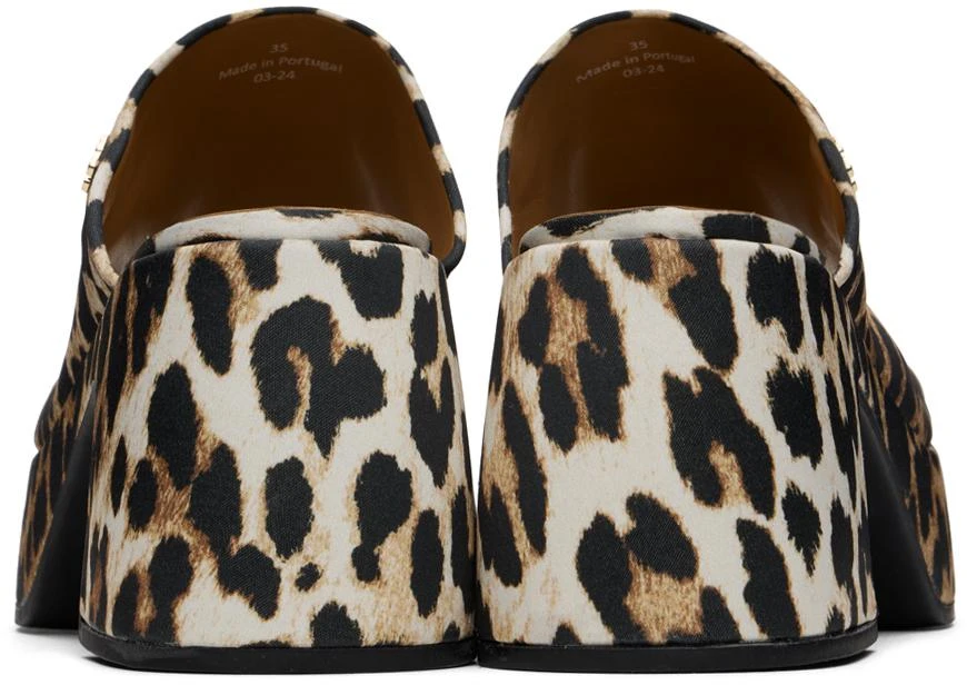 Brown Black Leopard Butterfly Platform Satin Heeled Sandals – On