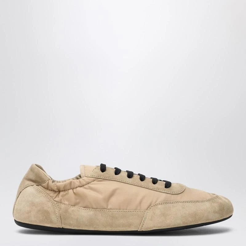 Prada Camel Re-Nylon and suede Sneaker Collapse