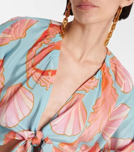Adriana Degreas Printed tie-detail silk crop top 4