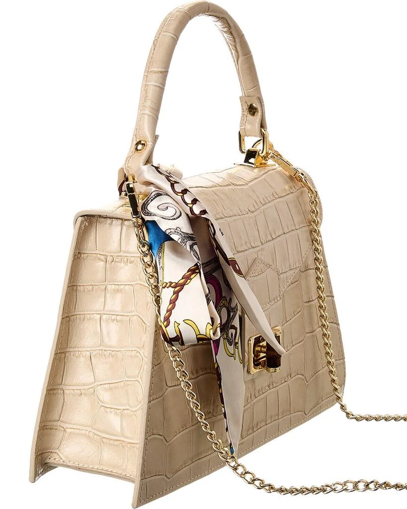 Persaman New York Marta Croc-Embossed Leather Satchel 3