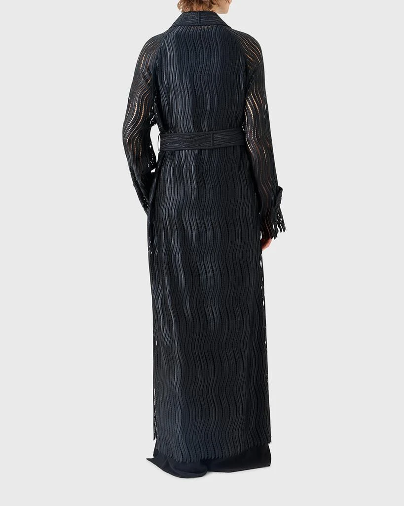 Akris Wave Embroidered Single-Breasted Long Coat 3