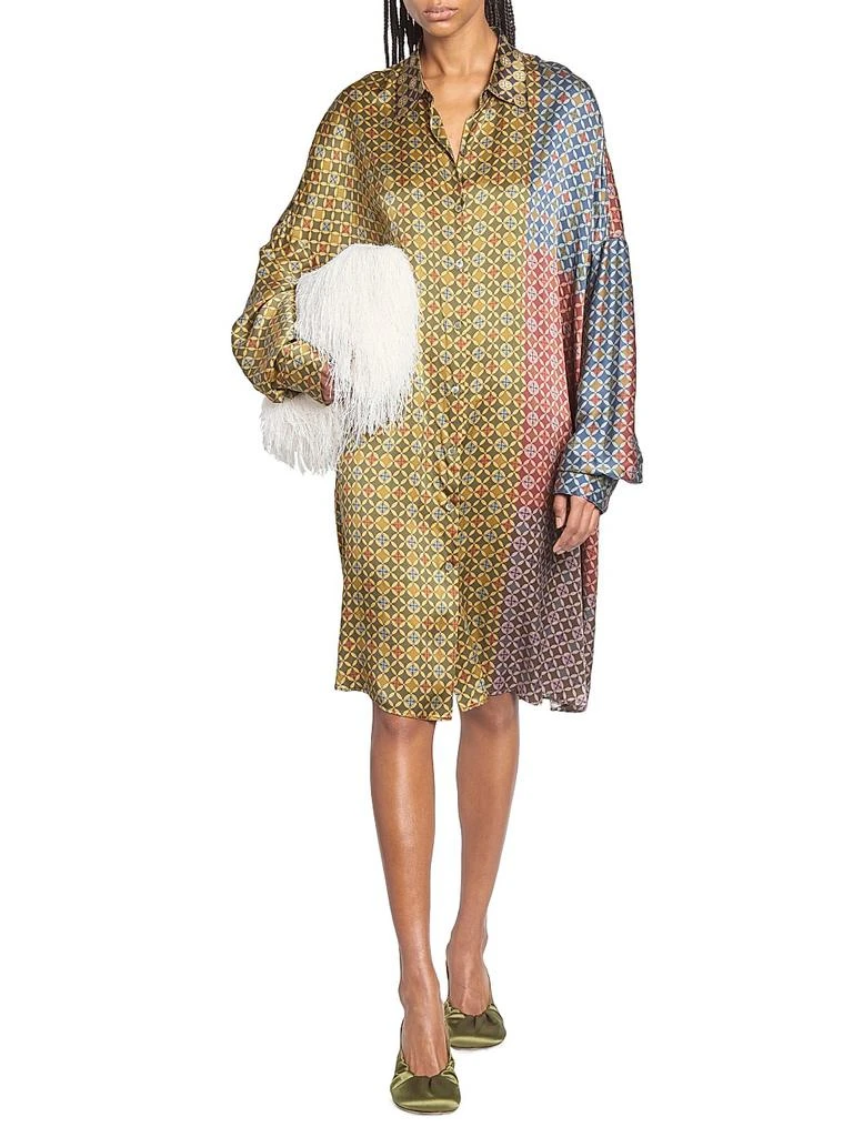 Dries Van Noten Dasia Tie Print Silk Oversized Shirtdress - Dresses &  Skirts - Free Shipping - BeyondStyle