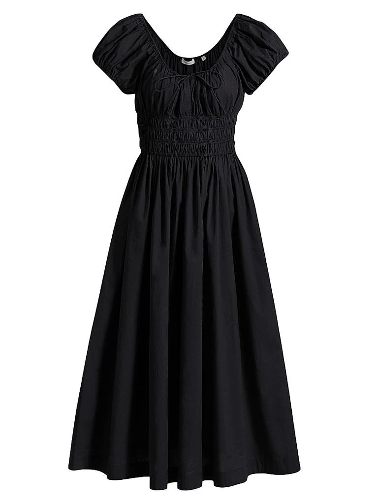 DÔEN Quinn Cotton Shirred Midi-Dress