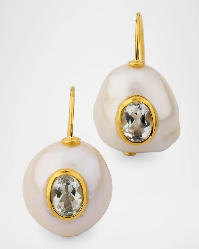 Lizzie Fortunato Pearl Pablo Earrings in Green Amethyst 1
