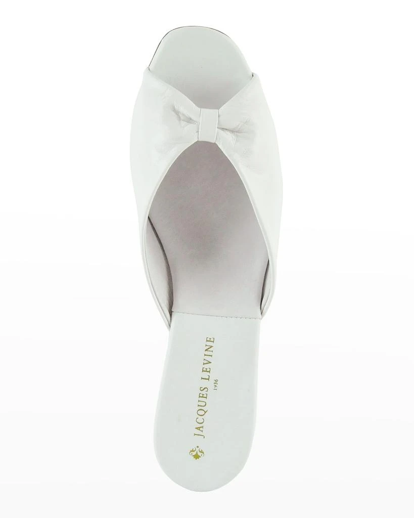 Jacques Levine Leather Open-Toe Slippers 4