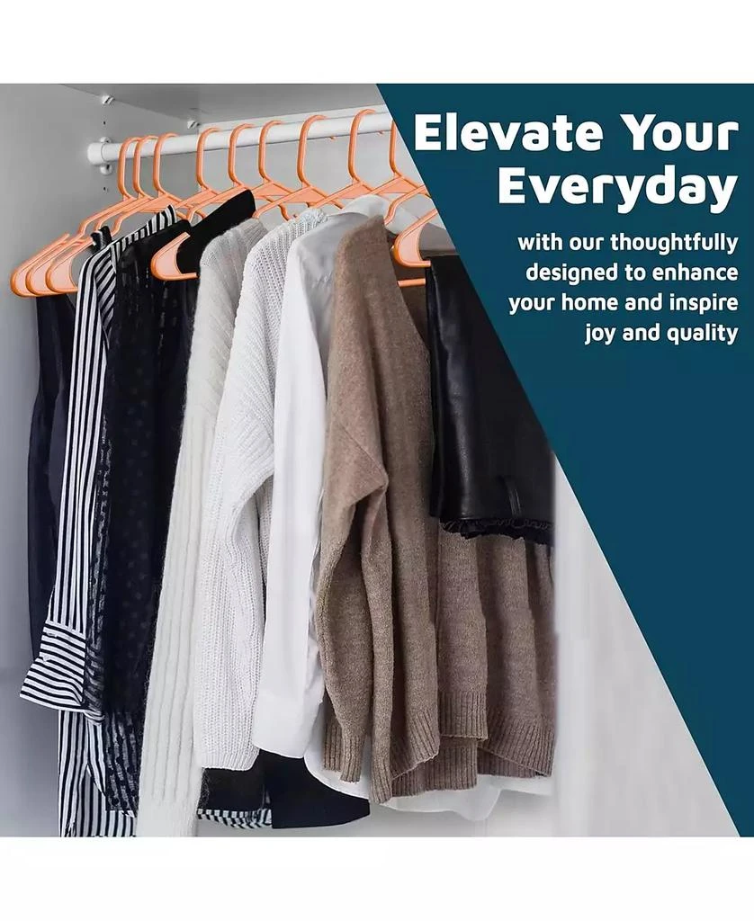 Lifemaster heavy-duty plastic hangers for clothes, dresses 
coats non-slip grooves, space-saving design, holds 5 lbs 120-pack, orange. 4