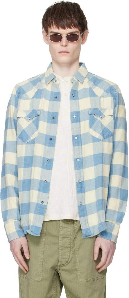RRL Blue
Off-White Slim Fit Plaid Twill Western Shirt