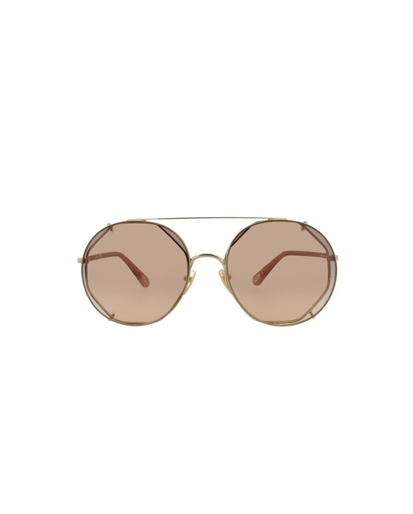 Chloé Round-Frame Metal Sunglasses