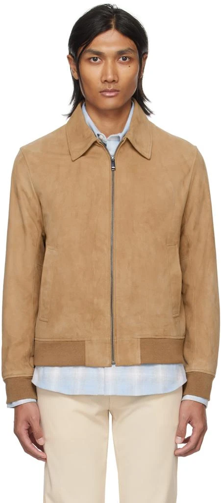 Theory Brown Wyatt Leather Jacket 1