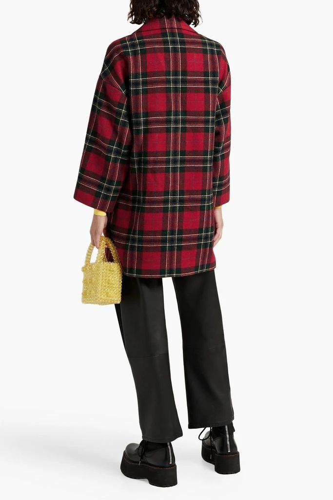 REDVALENTINO Double-breasted checked wool-tweed coat 3