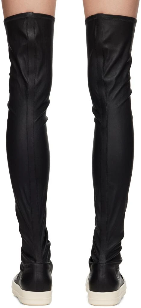 Rick Owens Black Porterville Knee High Stocking Sneaks Boots 2