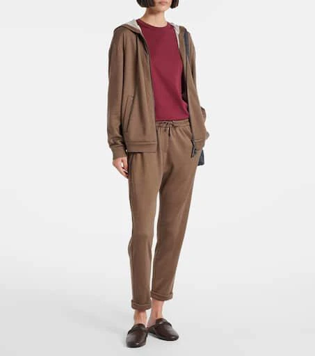 Brunello Cucinelli Embellished cotton-blend sweatpants 2