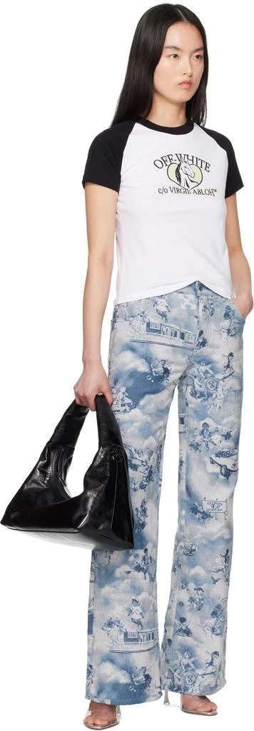 Off-White White & Black Horse Billboard Raglan T-shirt 4