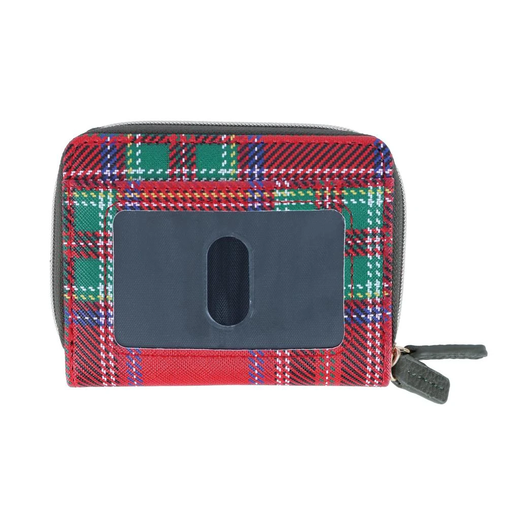 Buxton Women's Tartan Plaid Printed Vegan Leather Wizard Wallet 1