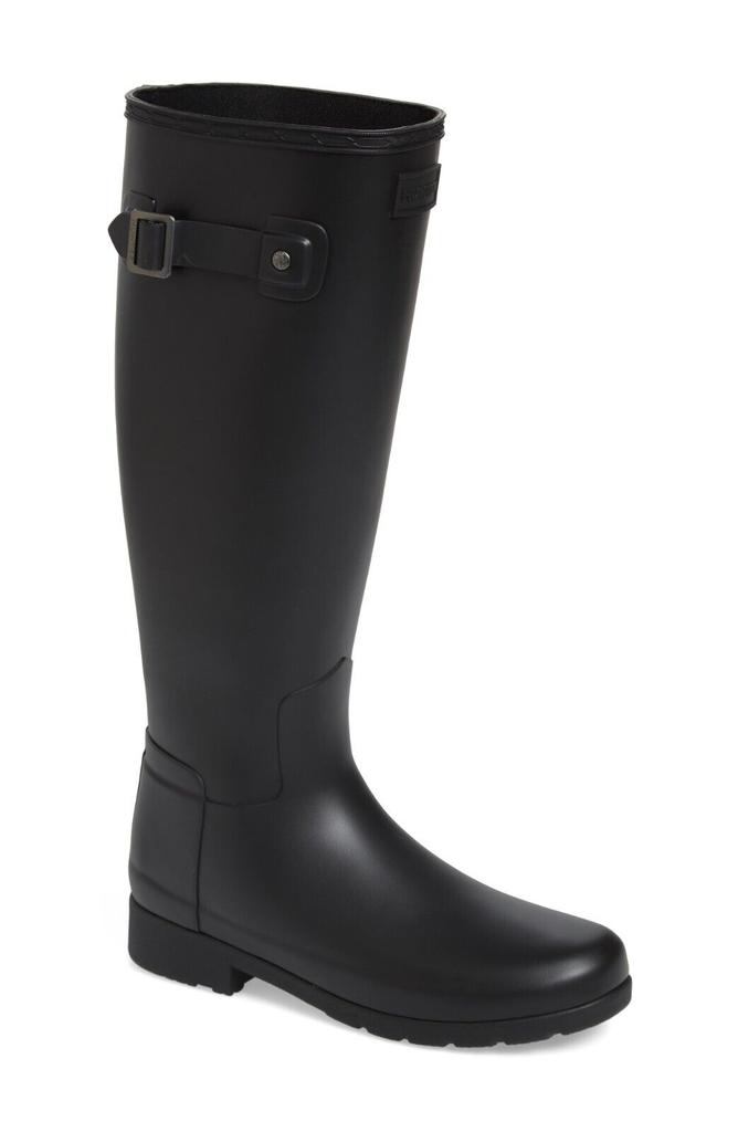 Hunter Original Refined Women's US 5 Black Wide Calf Waterproof Rain Boot KHD478