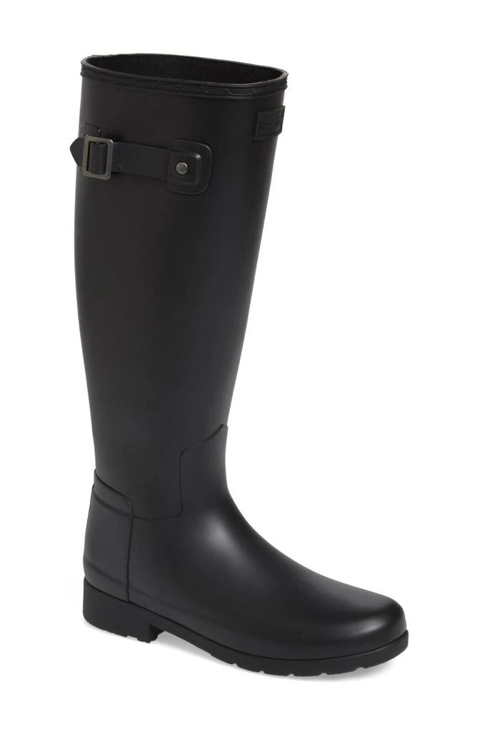 Hunter Original Refined Women's US 5 Black Wide Calf Waterproof Rain Boot KHD478 1